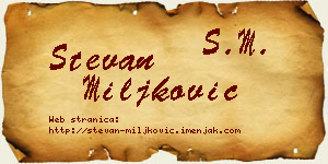 Stevan Miljković vizit kartica